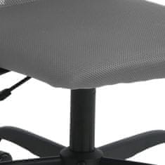 Vidaxl Pisarniški stol siva mrežasta tkanina in umetno usnje