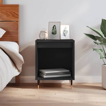 Vidaxl vidaXL Nočna omarica, črna, 40x35x50 cm, material na osnovi lesa