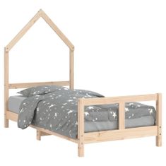 shumee Otroški posteljni okvir 80x160 cm trdna borovina