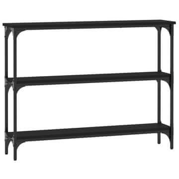 Vidaxl Konzolna mizica črna 100x22,5x75 cm inženirski les