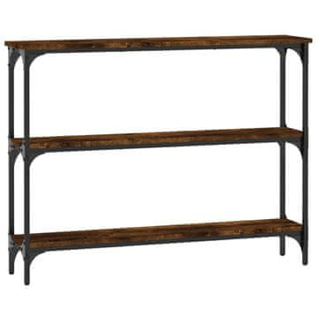 Vidaxl Konzolna mizica dimljen hrast 100x22,5x75 cm inženirski les