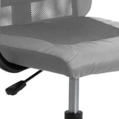 Vidaxl Pisarniški stol nastavljiv po višini sivo blago in umetno usnje