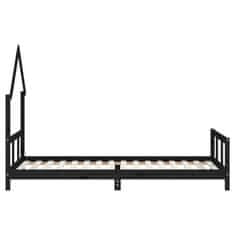 Vidaxl vidaXL Posteljni okvir črne barve 90x200 cm masivni borov les