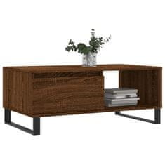 Vidaxl Klubska mizica rjav hrast 90x50x36,5 cm inženirski les