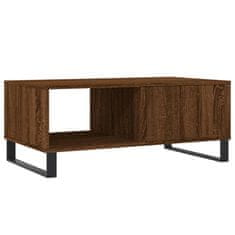 Vidaxl Klubska mizica rjav hrast 90x50x36,5 cm inženirski les