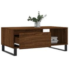 Vidaxl Klubska mizica rjav hrast 90x50x36,5 cm inženirski les