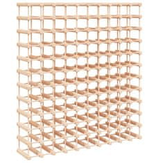 Vidaxl Stojalo za vino za 120 steklenic 112,5x23x123,5 cm borovina