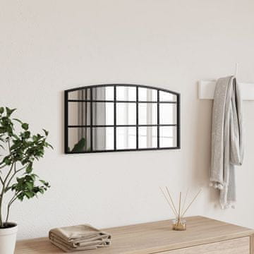 Vidaxl vidaXL Stensko ogledalo črno 60x30 cm obokano železno