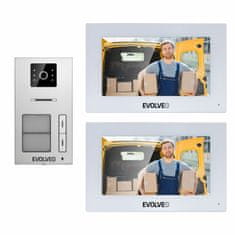 Evolveo DoorPhone AP2-2 žični videotelefon za dve stanovanji z aplikacijo, bel