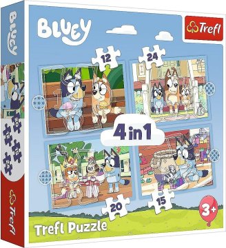 Trefl Puzzle Bluey in njen svet 4 v 1 (12,15,20,24 kosov)