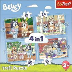 Trefl Puzzle Bluey in njen svet 4 v 1 (12,15,20,24 kosov)
