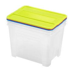 Heidrun ŠKATLA ZA SHRANJEVANJE S POKROVOM KOMPLET 3PCS TEX BOX 21L