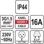 YATO Podaljševalni kabel YT-81022 20m