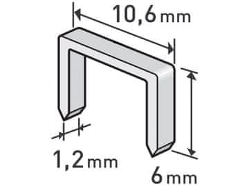 Extol Premium Zaponke, embalaža 1000ks, 6mm, 10,6x0,52x1,2mm