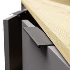 nabbi Dvovratna komoda Neston 1600-2D/3DR - grafitno siva / wotan hrast