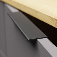 nabbi Dvovratna komoda Neston 1600-2D/3DR - grafitno siva / wotan hrast