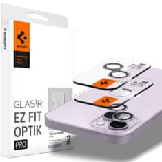Spigen Ez Fit Optik 2x zaščitno steklo za kamero na iPhone 14 / 14 Plus / 15 / 15 Plus, vijolična