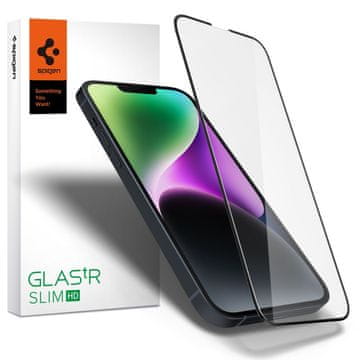 Spigen Slim HD zaščitno steklo za iPhone 13 Pro Max / 14 Plus / 15 Plus, črna