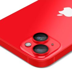 Spigen Ez Fit Optik 2x zaščitno steklo za kamero na iPhone 14 / 14 Plus / 15 / 15 Plus, rdeča
