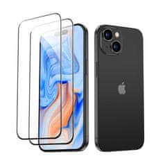 ESR Screen Protector 2x zaščitno steklo za iPhone 15, črna