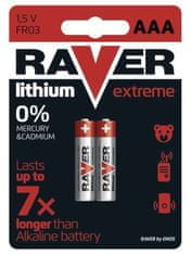 GP Litijeva baterija 1,5 V RAVER AAA (R03) Extreme 2 kosa