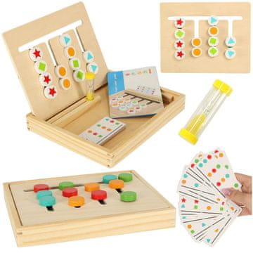 WOWO Montessori lesena izobraževalna igrača - Lesena izobraževalna igrača s pisanimi oblikami Montessori