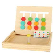 WOWO Montessori lesena izobraževalna igrača - Lesena izobraževalna igrača s pisanimi oblikami Montessori
