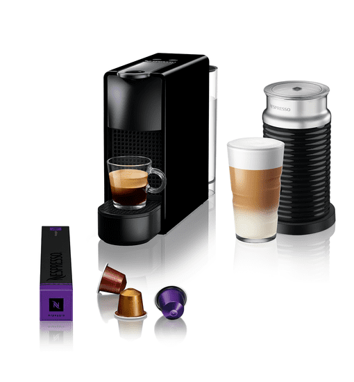 NESPRESSO Essenza Mini kavni aparat + Aeroccino, črn