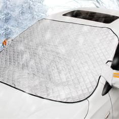 Netscroll Ponjava/pokrivalo za vetrobransko steklo: Zaščita pred zmrzaljo, snegom in soncem z magneti, univerzalna velikost, MagneticCarCover