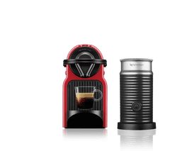 NESPRESSO Inissia kavni aparat + Aeroccino, rdeč