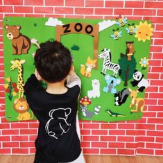Mormark Sestavljanka za Učenje iz Filca za Otroke, Montessori (30x nalepk + podloga) | FELTLAND Kmetija 