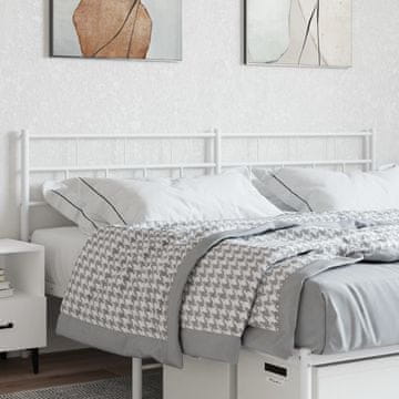 Vidaxl vidaXL Kovinsko vzglavje postelje, belo, 200 cm