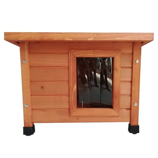 shumee @Pet Zunanja mačja hišica XL 68,5x54x51,5 cm les rjava