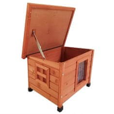 Vidaxl Zunanja mačja hišica XL 68,5x54x51,5 cm les rjava