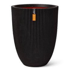 Vidaxl Vaza elegant Groove 46x58 črna