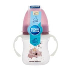 Canpol babies Sleepy Koala Easy Start Anti-Colic Bottle Pink 0m+ antikolična otroška steklenička z svetlečimi ročaji 120 ml