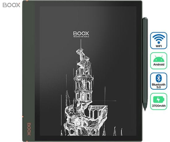 Onyx Boox Note Air2 Plus e-bralnik, 10,3, Android 11, 4GB RAM, 64GB ROM, Wi-Fi, Bluetooth 5.0, USB-C, črno-zelen