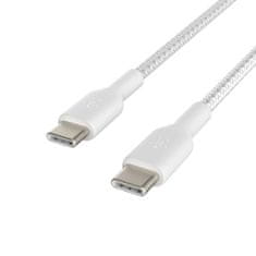 Belkin pleteni kabel USB-C - USB-C, 1 m, bel