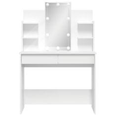 Vidaxl Toaletna mizica z LED lučkami bela 96x40x142 cm