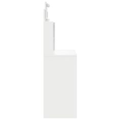 Vidaxl Toaletna mizica z LED lučkami bela 96x40x142 cm