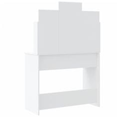 Vidaxl Toaletna mizica z LED lučkami bela 96x40x142 cm