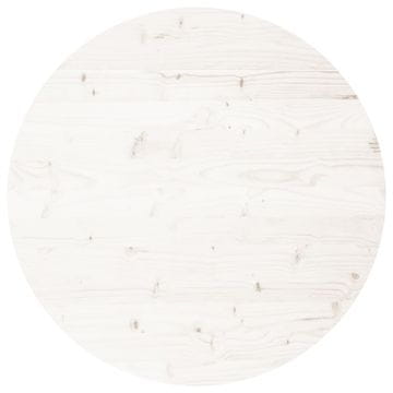 Vidaxl Mizna plošča okrogla bela Ø80x3 cm trdna borovina