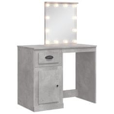 Vidaxl Toaletna mizica z LED lučkami betonsko siva 90x42x132,5 cm