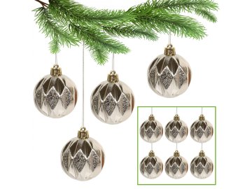 sarcia.eu Zlate božične kroglice, set plastičnih okraskov, božični okraski 6 cm, 6 kosov