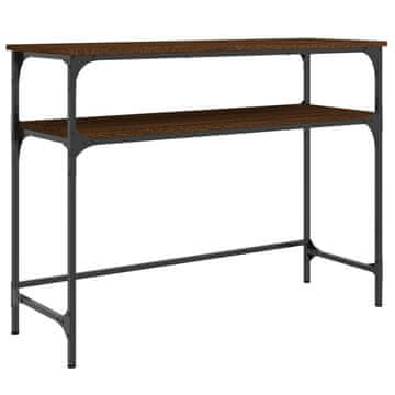 Vidaxl Konzolna mizica rjav hrast 100x35,5x75 cm inženirski les