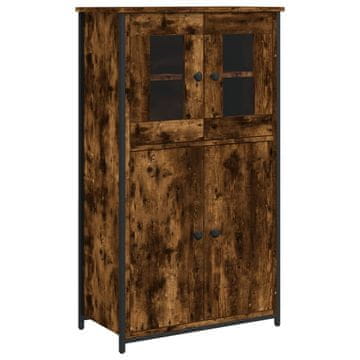 Vidaxl Visoka omarica dimljen hrast 62x32x106,5 cm inženirski les