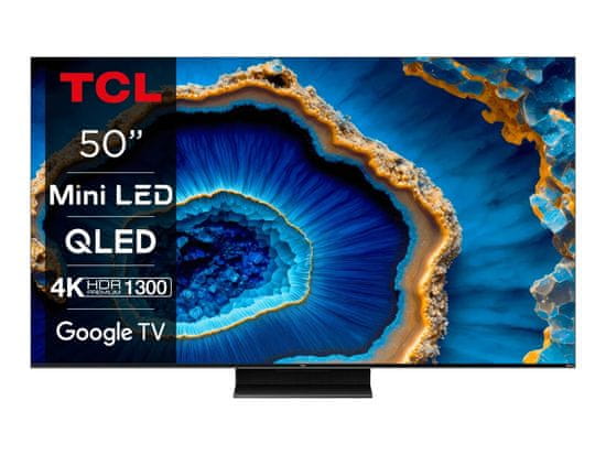 TCL 50C805 4K QLED Mini-LED televizor, 144 Hz, Google TV