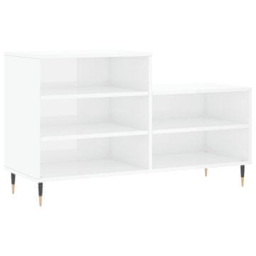 Vidaxl Omarica za čevlje visok sijaj bela 102x36x60 cm inženirski les