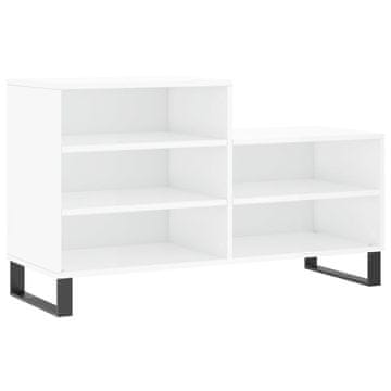 Vidaxl Omarica za čevlje visok sijaj bela 102x36x60 cm inženirski les