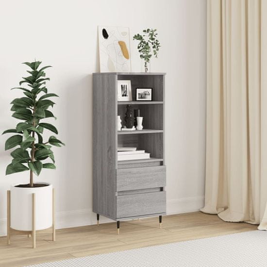 Vidaxl Visoka omara Siva sonoma 40x36x110 cm inženirski les